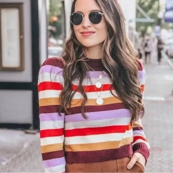 Wayf Emma Stripe Long Sleeve Sweater Small - Picture 1 of 9
